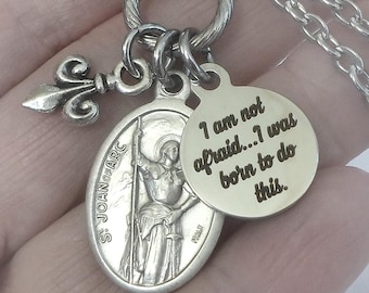 Saint Joan of Arc Necklace, Clip or Keychain, Patron Saint of France, Military Leader Transcending Gender Roles, Female Courage and Strength