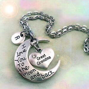 Collar personalizado con la letra W para bisabuela, regalo de cumpleaños para bisabuela.