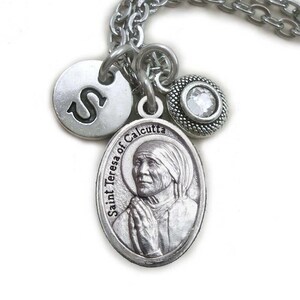 Saint Teresa of Calcutta Necklace, Clip or Keychain, Mother Teresa, Patron Saint of World Youth Day, Missionaries of Charity