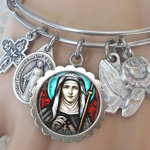 Patron Saint of Widows/Sweden Sterling Silver St Bridget of Sweden Pendant with 18 Sterling Silver Lite Curb Chain Patron Saint of Widows/Sweden Sterling Silver St Bridget of Sweden Pendant with 18 Sterling Silver Lite Curb Chain