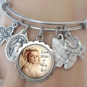 Little Nellie of Holy God Bangle Bracelet, Ellen Organ, The Little Violet of the Blessed Sacrament, Confirmation Gift, Handcrafted with Love