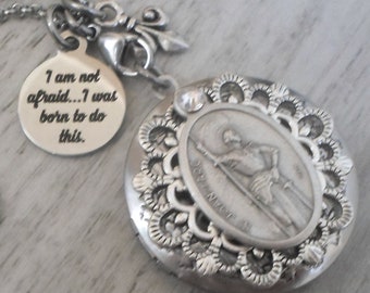 Saint Joan of Arc Locket, Patron Saint of France, Military Leader Transcending Gender Roles, Female Courage and Strength, Confirmation Gift