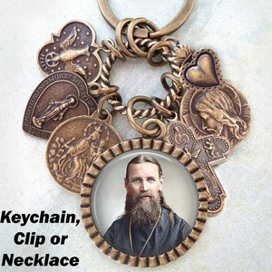 St. John of Kronstadt Necklace, Clip or Keychain, Patron Saint, Confirmation Gift, Catholic Jewelry, Handcrafted with lOve!
