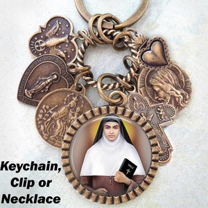 St. Alphonsa of the Immaculate Conception Necklace, Keychain or Clip, Patron Saint, Confirmation Gift, Catholic Jewelry, Crafted with lOve!