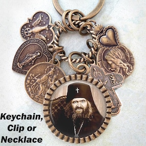 St. John Maximovitch the Wonderworker Necklace, Clip or Keychain, Patron Saint, Confirmation Gift, Catholic Jewelry, Handcrafted with lOve!