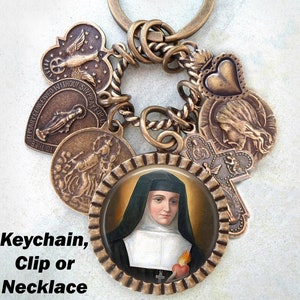 Clip, collar o llavero de Santa Juana Francisca de Chantal, patrona de los problemas con los suegros, las viudas, las personas olvidadas y la pérdida de los padres