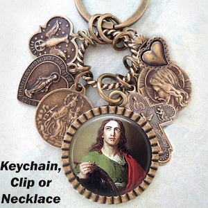 St. John the Evangelist Necklace, Clip or Keychain, Patron Saint, Confirmation Gift, Catholic Jewelry, Handcrafted with lOve!