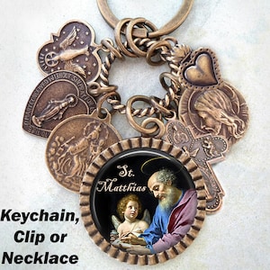 St. Matthias Necklace, Keychain or Clip, Patron Saint, Confirmation Gift, Catholic Jewelry, Handcrafted with lOve!