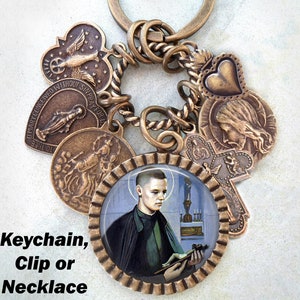 Saint Gerard Majella Necklace, Clip or Keychain, Patron Saint of Children, Childbirth, Mothers, Unborn Children, Expectant Mothers