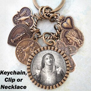 Saint Juliana Falconieri Necklace, Keychain or Clip, Foundress, Patron Saint of Sickness, Bodily Ills, Sick People, Confirmation Gift