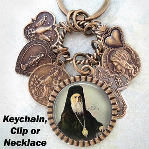 Saint Nectarios of Aegina Keychain, Necklace or Clip, Anastasios Kephalas, Patron Saint of People Suffering from Diseases, Confirmation Gift