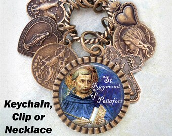 St. Raymond of Peñafort Necklace, Keychain or Clip, Patron Saint, Confirmation Gift, Catholic Jewelry, Handcrafted with lOve!