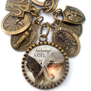Archangel Ariel Keychain, Clip or Necklace, Patron Saint, Lioness of God, Angel of Nature, Guardian of Earth, Provider of Abundance