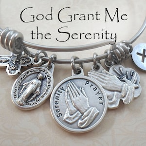 Serenity Prayer Bangle Bracelet, God Grant Me the Serenity, Peace, Faith, Sobriety, Recovery, Wisdom, Courage, Strength, Crafted with lOve!