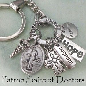 Saint Luke Doctor Clip, Keychain or Necklace, St. Luke, Patron Saint of Doctors, Healing, Inspire, Hope, Faith, Catholic, Thank You