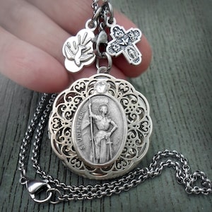 Saint Joan of Arc Locket, Patron Saint of France, Military Leader Transcending Gender Roles, Female Strength and Courage, Confirmation Gift