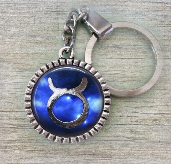 Taurus Zodiac Keychain, Taurus Gift, April Birthday Gift, May Birthday Gift, Taurus the Bull, Great for Men, Women, Teens, Taurus Key Chain