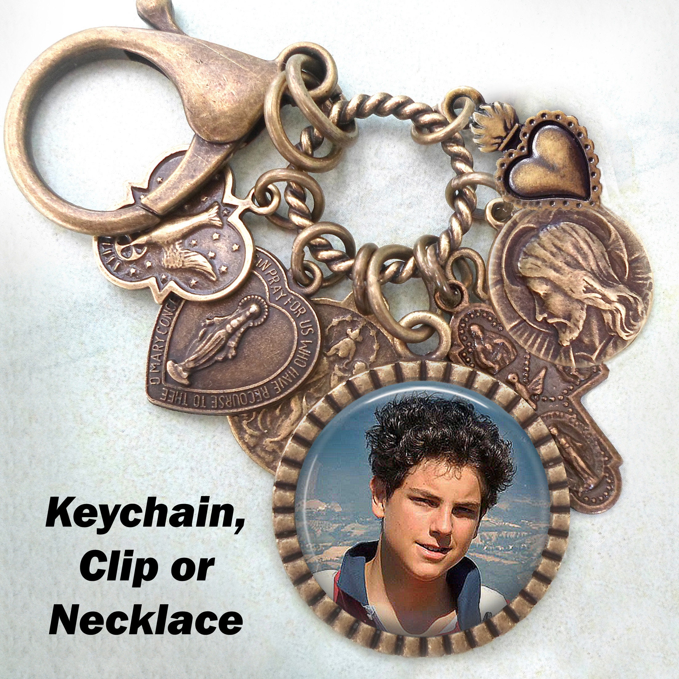 Saint Carlo Acutis Keychain, Clip or Necklace, Patron Saint of Youth ...