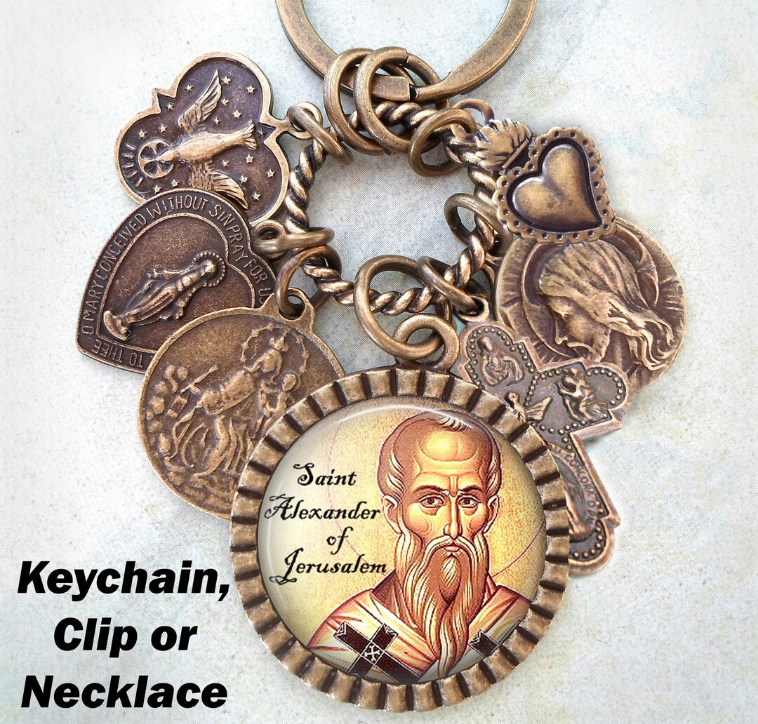 St. Alexander of Jerusalem Keychain Clip or Necklace Patron Etsy