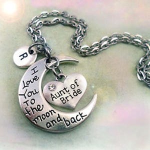 Collar personalizado con la letra W de tu elección para la tía de la novia, regalo para la boda, tía especial.