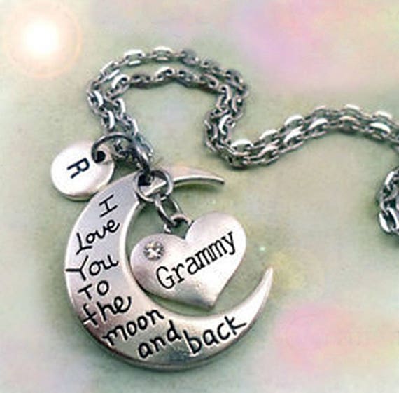 Grammy I Luv You to the Moon and Back Grammy Necklace Personalized
