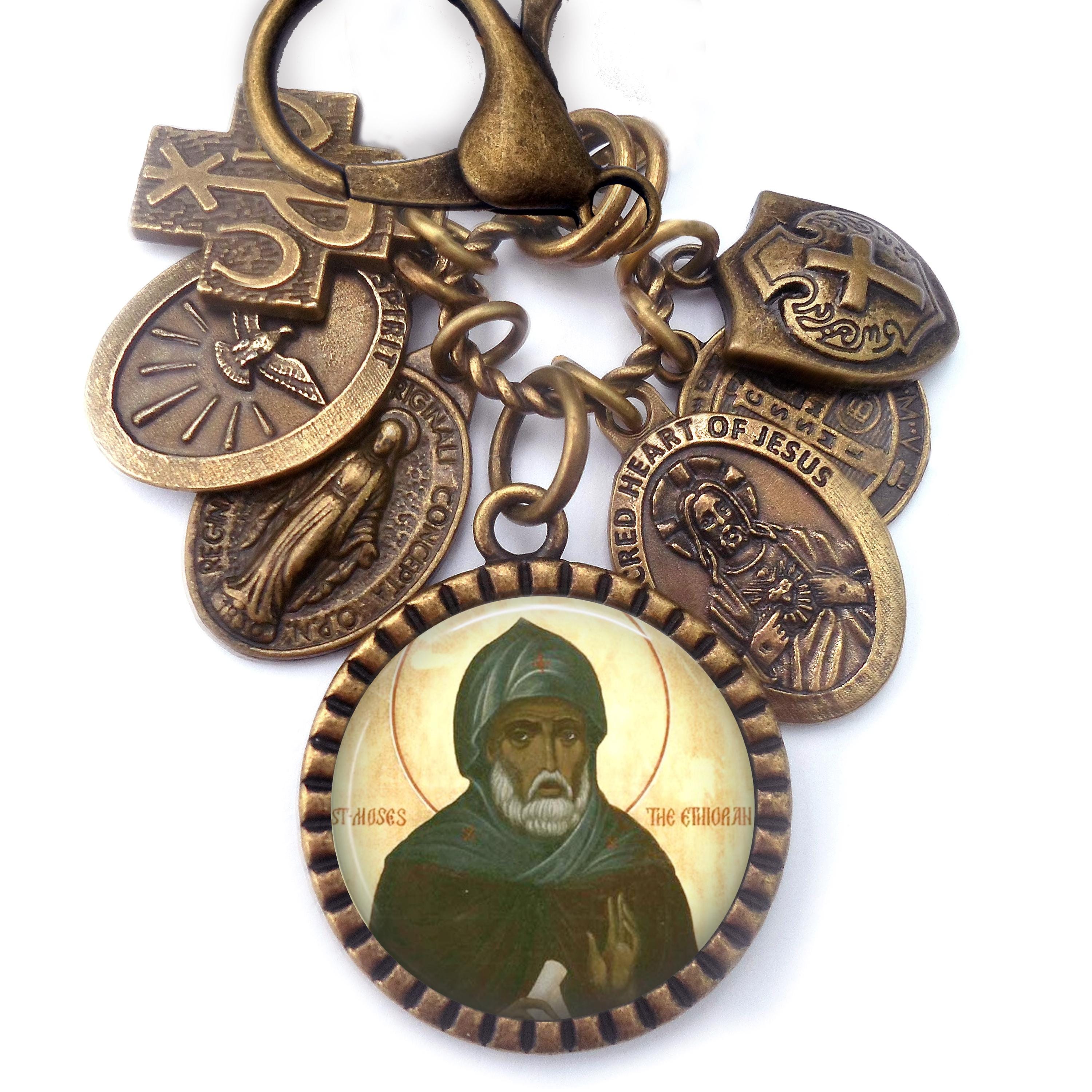 Saint Moses the Black Necklace, Keychain or Clip, Moses of