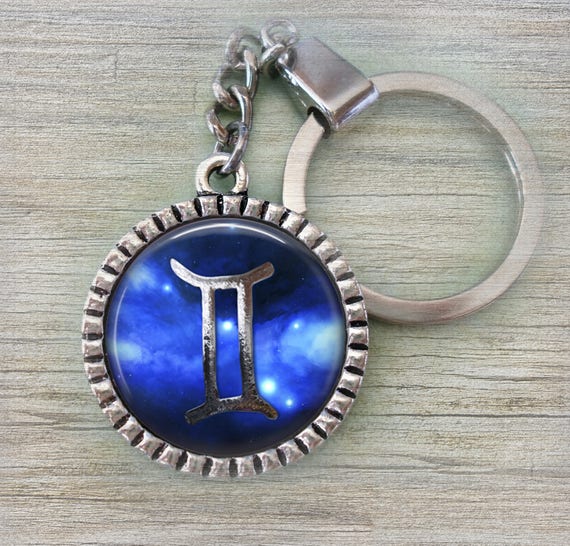 Gemini Zodiac Keychain, Gemini Gift, May Birthday Gift, June Birthday Gift, Gemini the Twins, Great for Men, Women, Teens, Gemini Key Chain