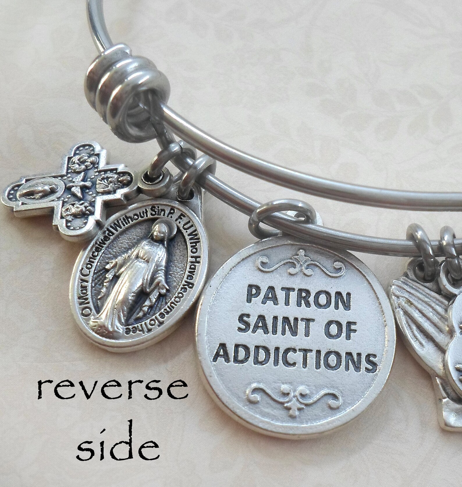 Saint Maximilian Kolbe Bangle Bracelet, Confirmation Gift, Patron Saint ...