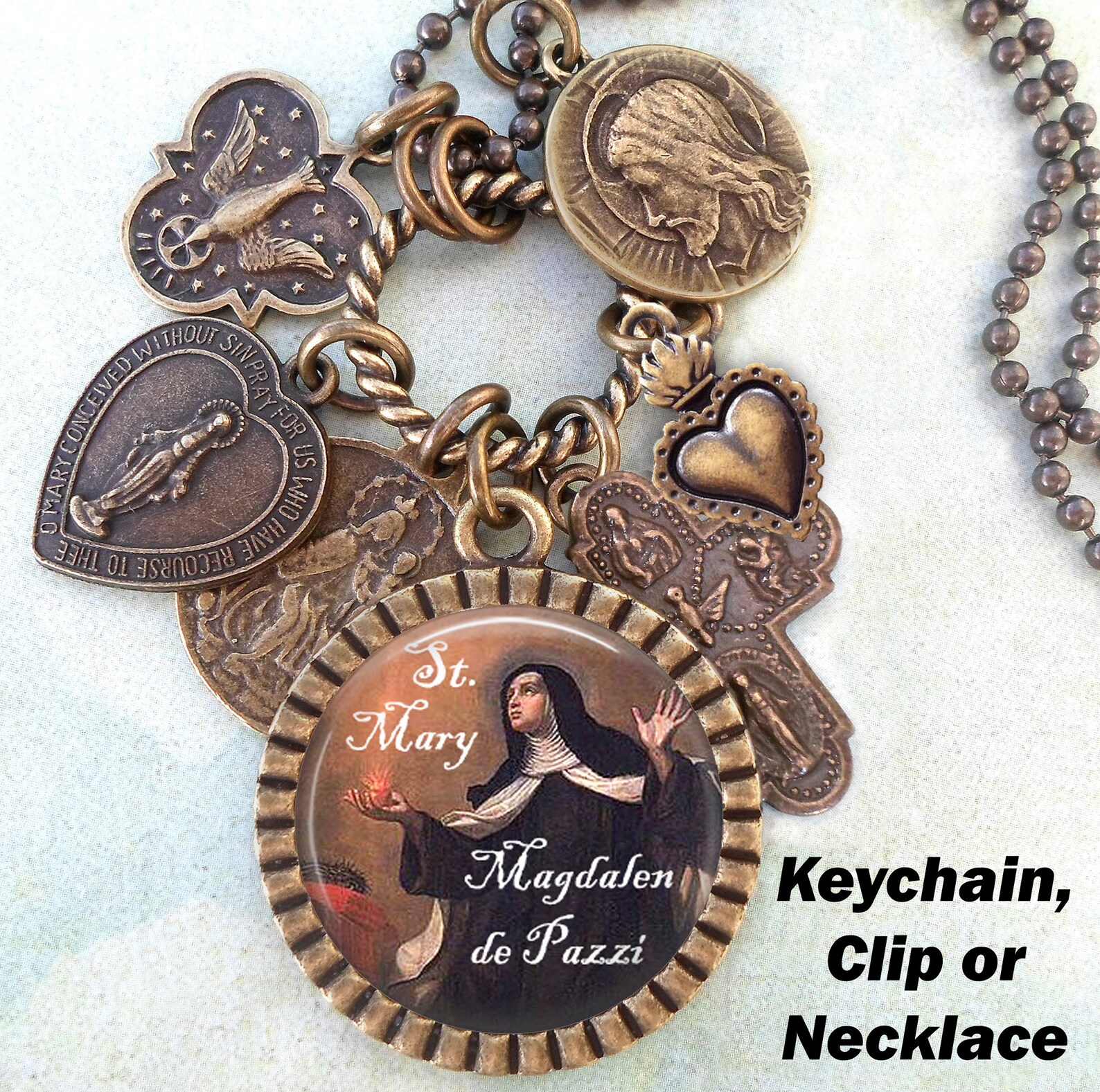 St. Mary Magdalen De Pazzi Keychain, Clip or Necklace, Patron Saint ...