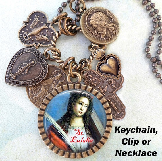 Santa Eulalia de Barcelona Llavero Clip o Collar Patrona - España