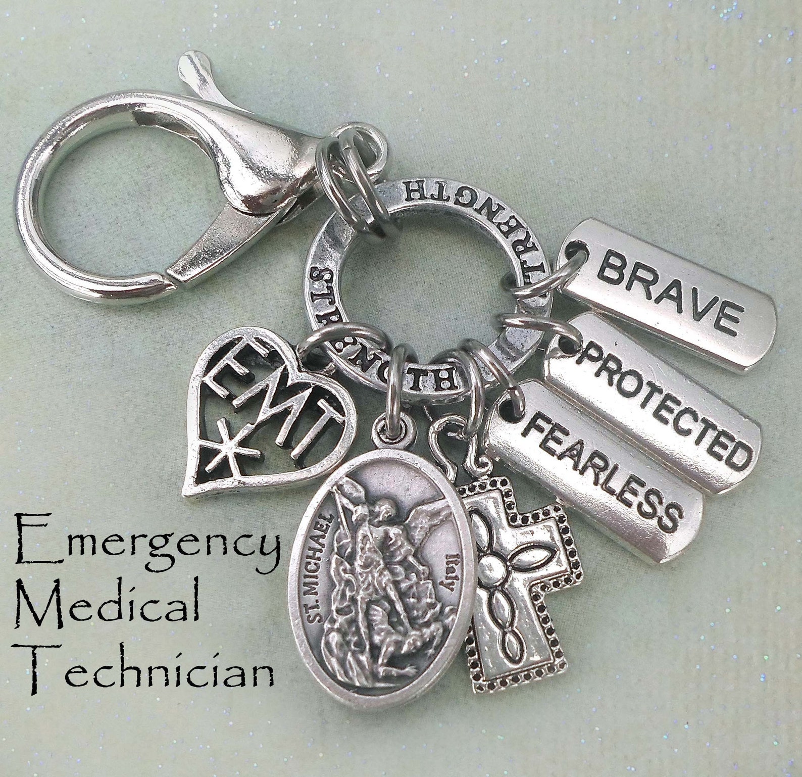 Archangel Michael EMT Clip Keychain or Necklace Saint Etsy