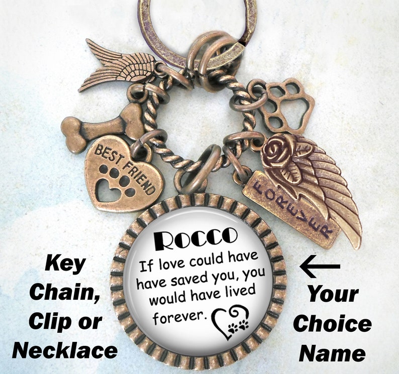 If Love Could Have Saved You Clip or Necklace Customized with Name of Your Choice You Would Have Lived Forever Dog Memorial Keychain