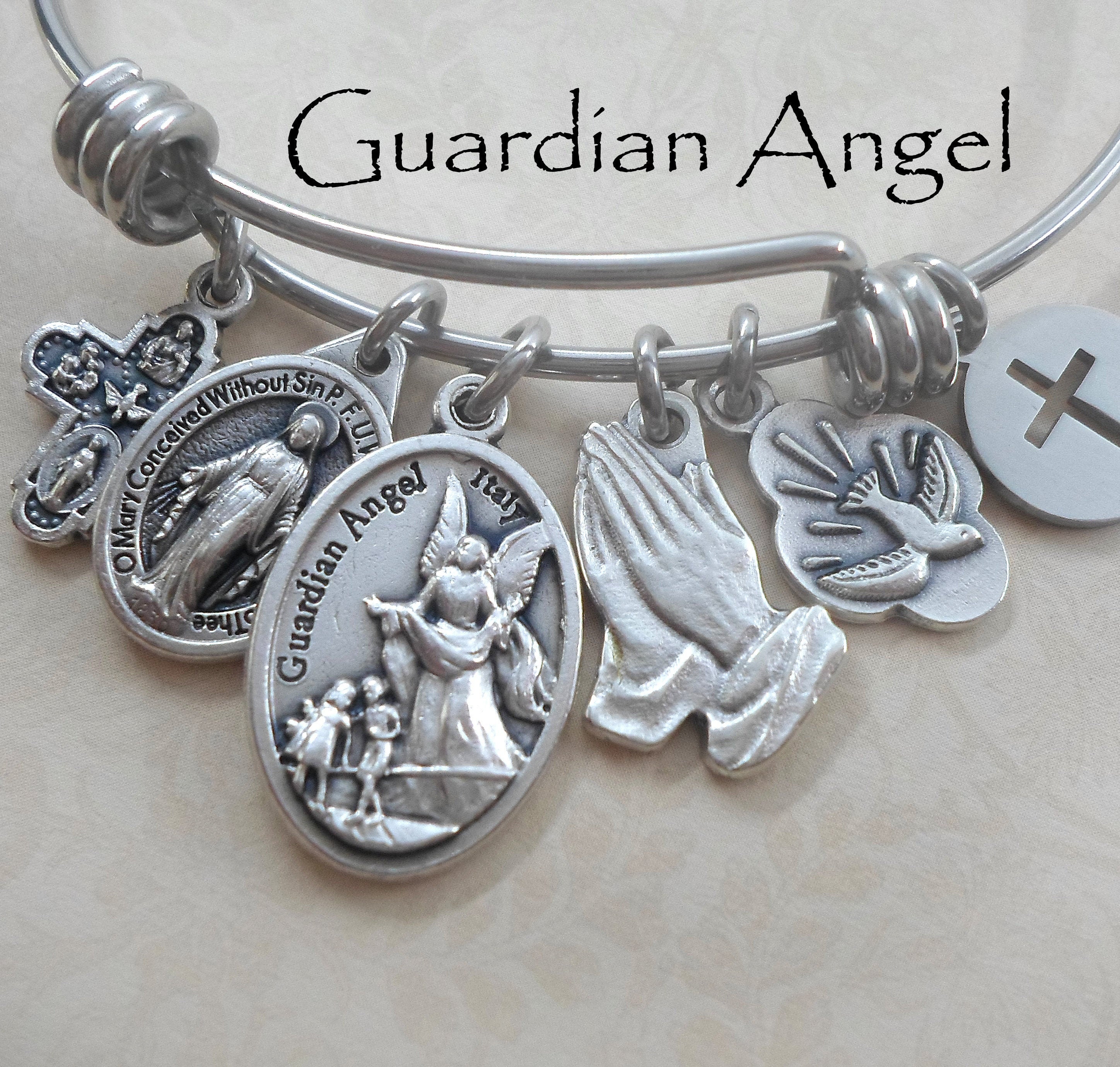 Guardian Angel Bangle Bracelet Protection and Guidance Etsy Singapore