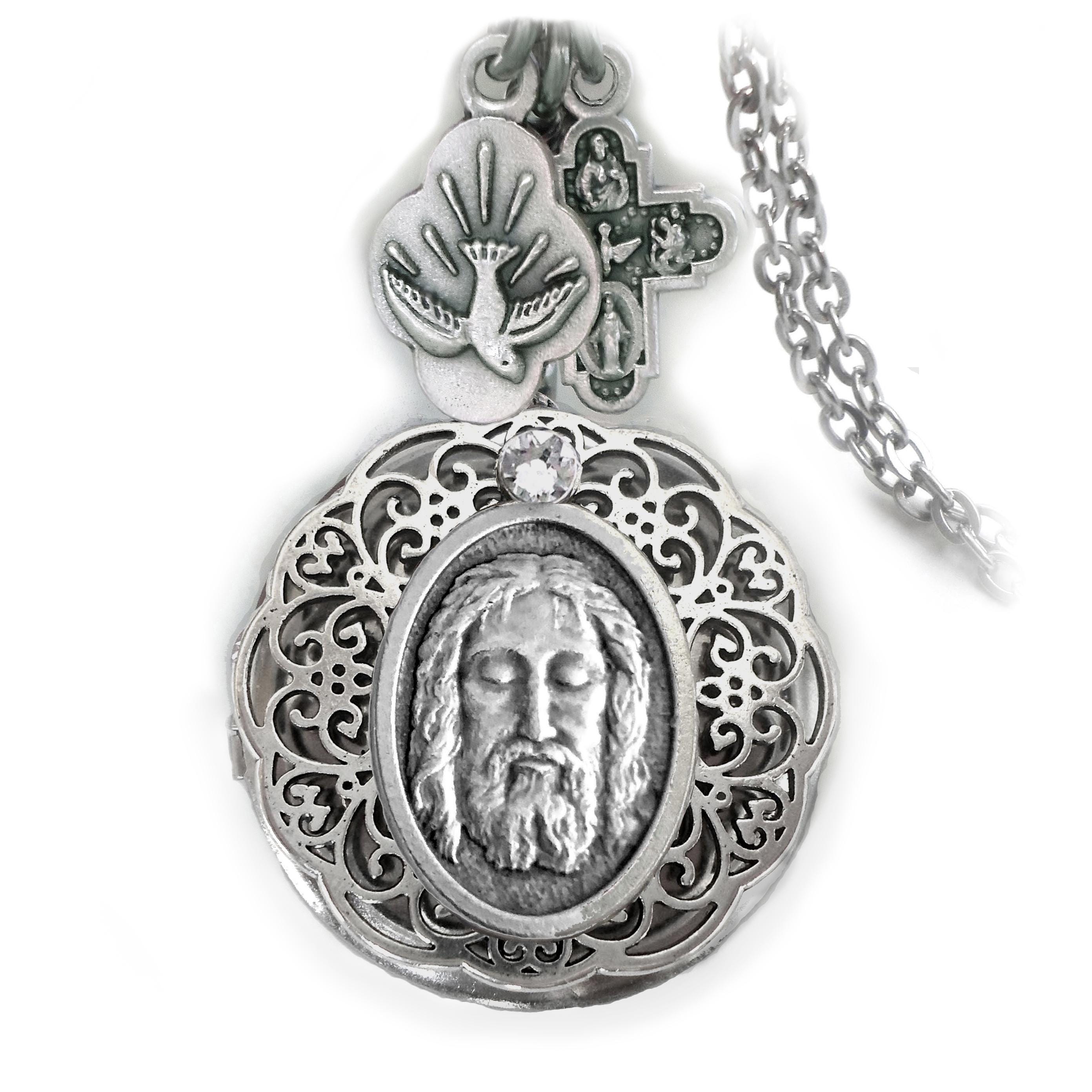 Holy Face of Jesus Christ Locket, Holy Shroud, Shroud of Turin, Italian ...