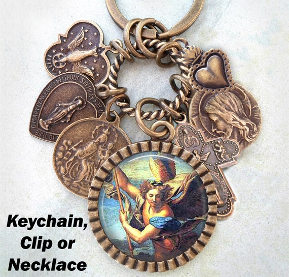 Archangel Michael Keychain Clip or Necklace Patron Saint - Etsy