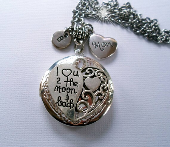 Photo Locket That Holds Pictures Sterling Silver 'I Love You To The Moon & Back' Heart Locket Necklace - Holds Photos, Gift Ready Personalized Locket Necklace - View #10