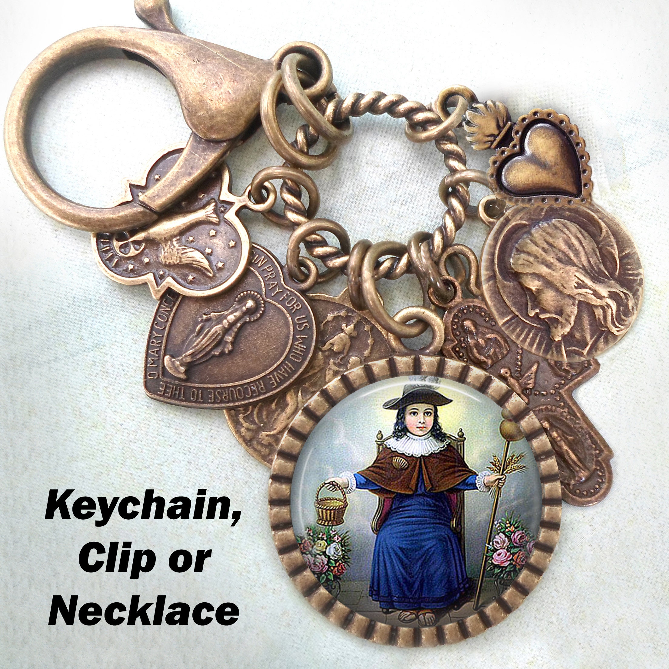 Niño De Atocha, Holy Infant of Atocha Keychain, Clip or Necklace