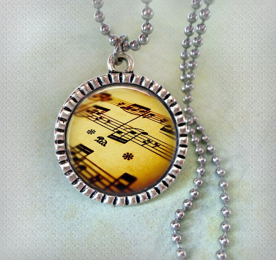 Music Necklace Mens Treble Clef Music Necklace Mens G Clef Mens