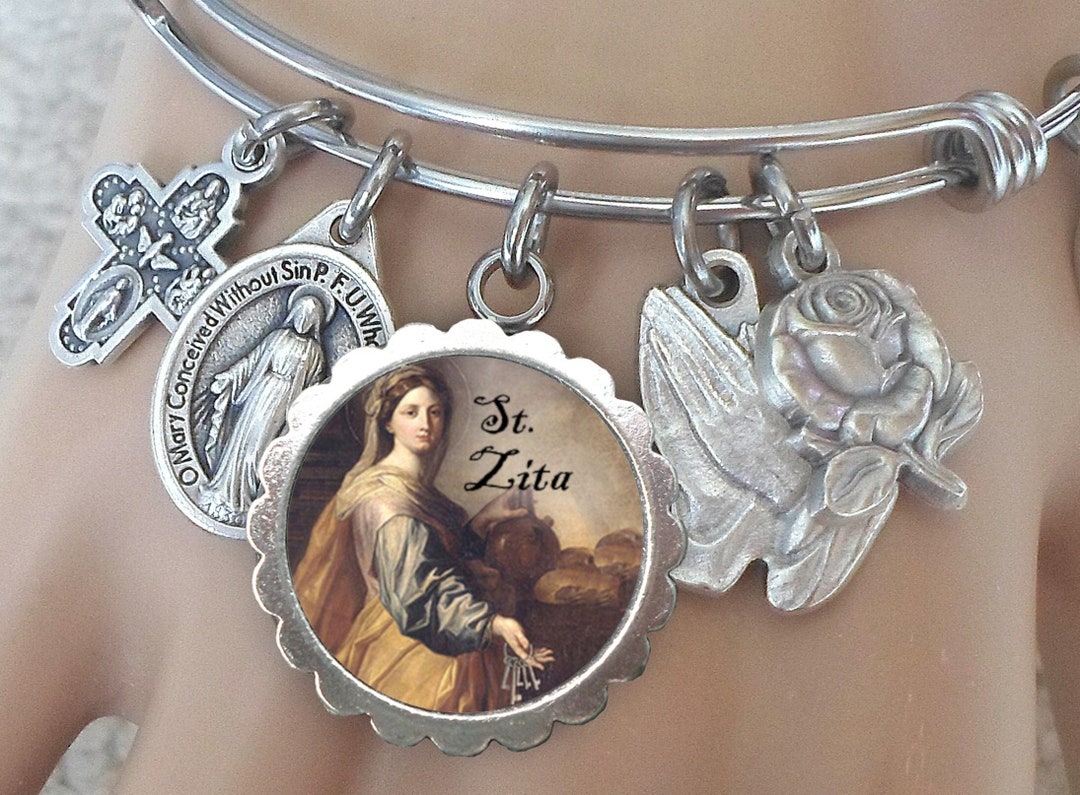 Saint Zita Bangle Bracelet, Confirmation Gift, Sitha, Patron Saint of