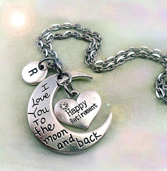 PHOCKSIN Collana con ciondolo con scritta in inglese Nana Mum I Love You to the Moon and Back, regalo per festa della mamma, Natale, compleanno, Metallo