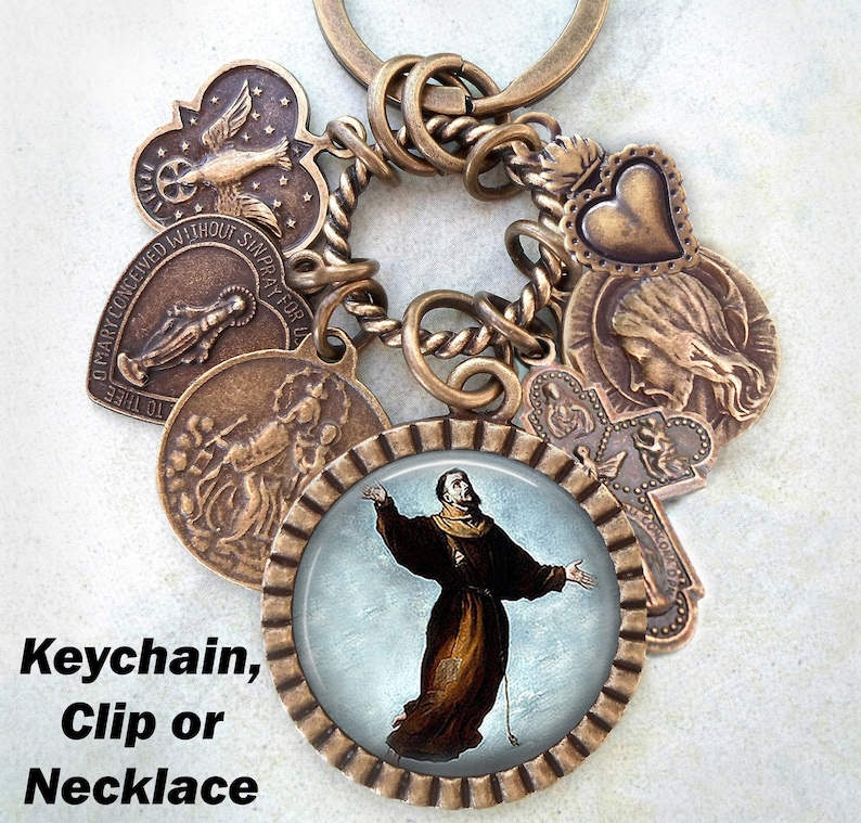 Joseph of Cupertino Necklace Patron Saint Keychain or Clip St Confirmation Gift Handcrafted with lOve! Catholic Jewelry