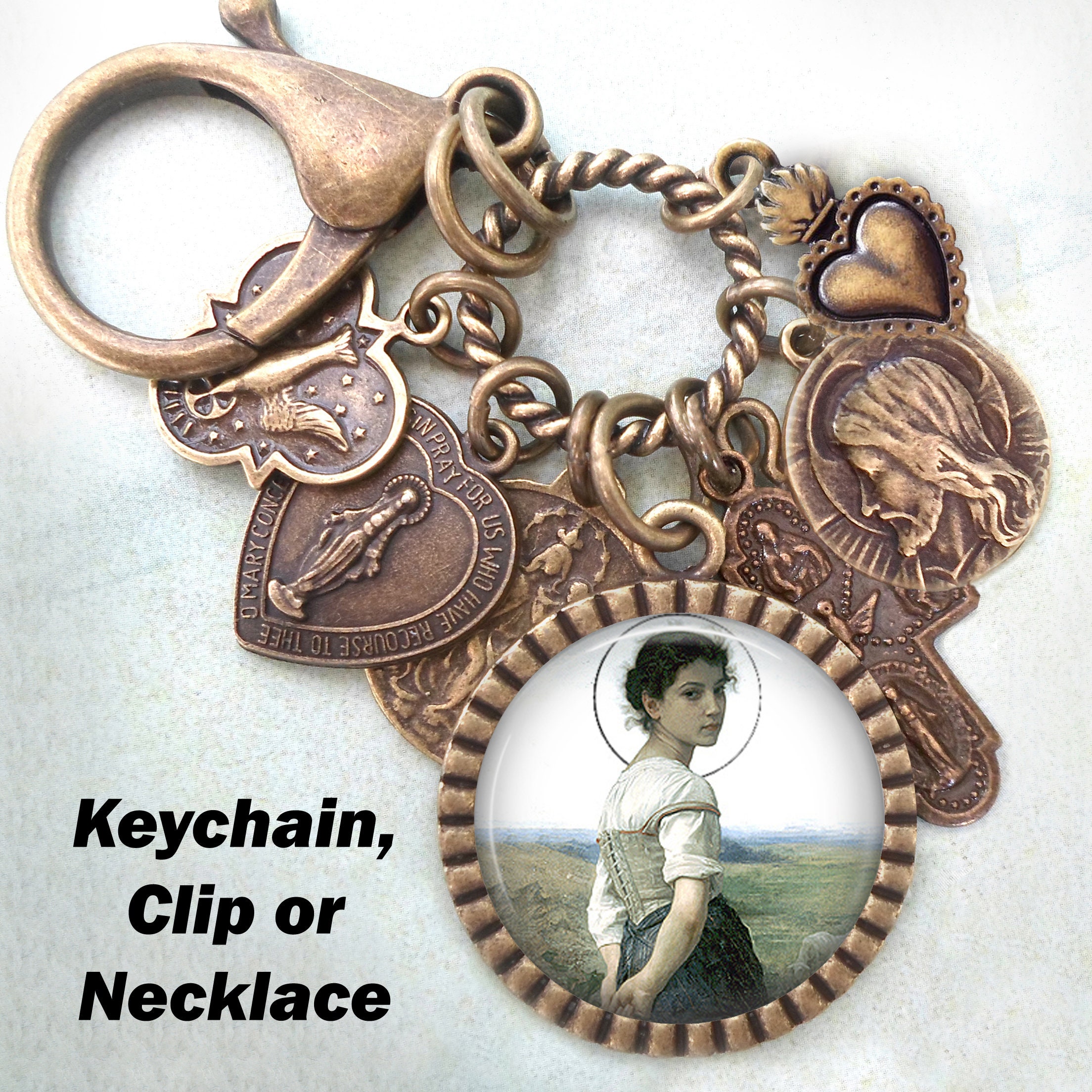St. Germaine Cousin de Pibrac Necklace, Keychain or Clip, Patron
