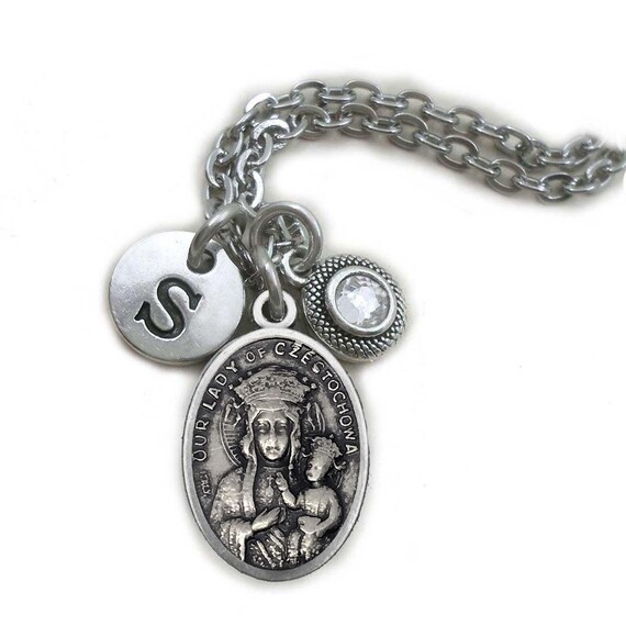 Black Madonna of Częstochowa Necklace, Clip or Keychain, Our Lady