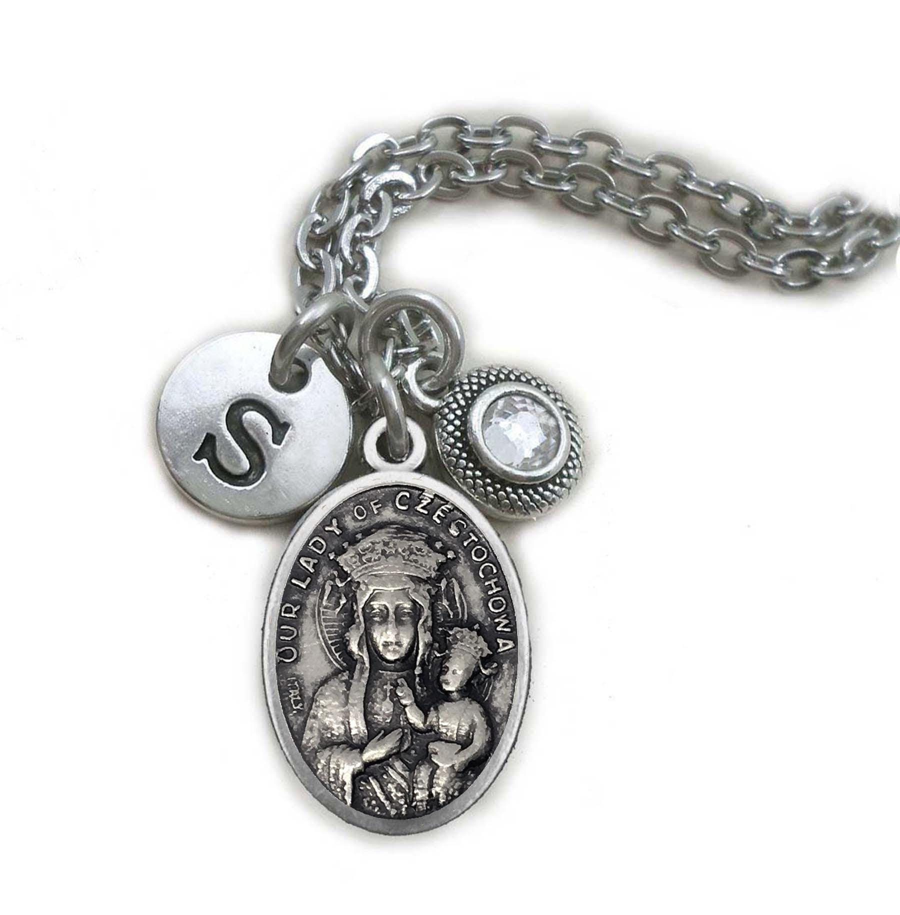 入手困難 STRONG MACULA NECKLACE OUR's 希少 Black Madonna of Częstochowa Necklace, Clip or Keychain, Our Lady