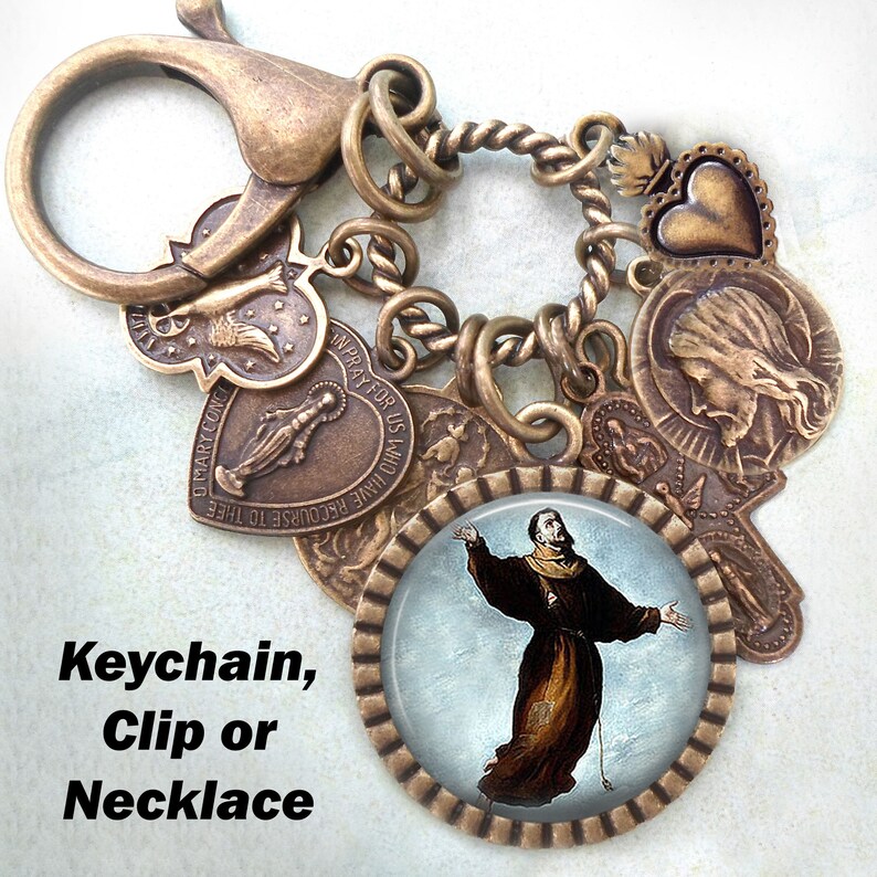 Joseph of Cupertino Necklace Patron Saint Keychain or Clip St Confirmation Gift Handcrafted with lOve! Catholic Jewelry