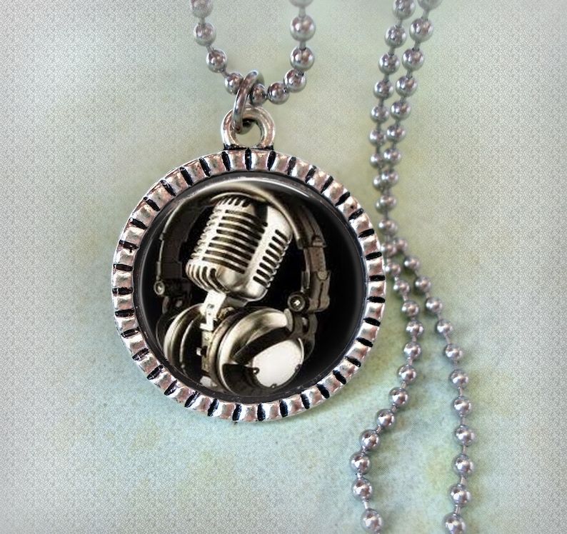 Vintage Shure Microphone & Headphones Necklace for Men Teens Etsy Sweden