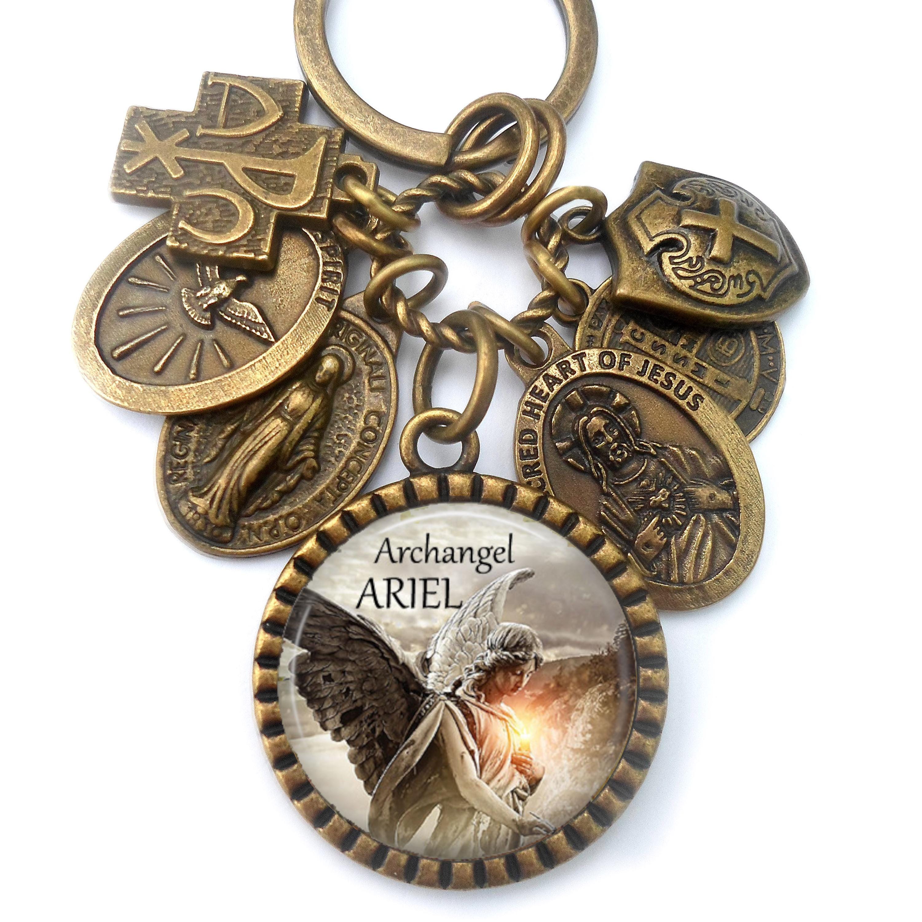 Archangel Ariel Keychain, Clip or Necklace, Patron Saint, Lioness