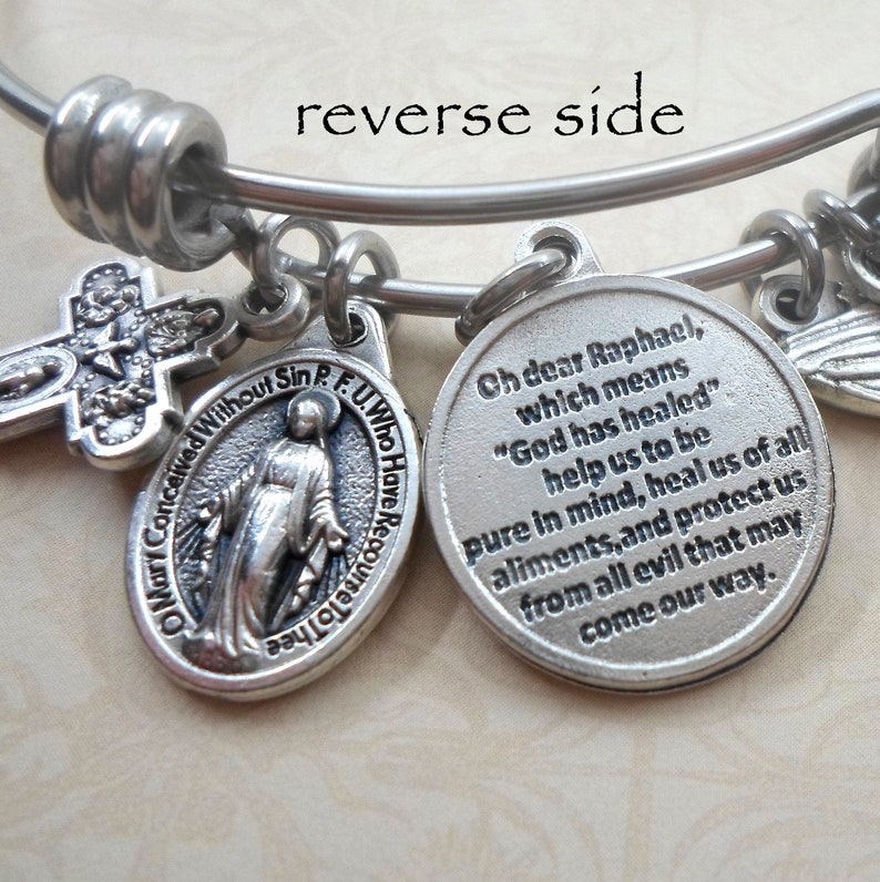 Archangel Raphael Bangle Bracelet St. Raphael Saint Raphael Etsy