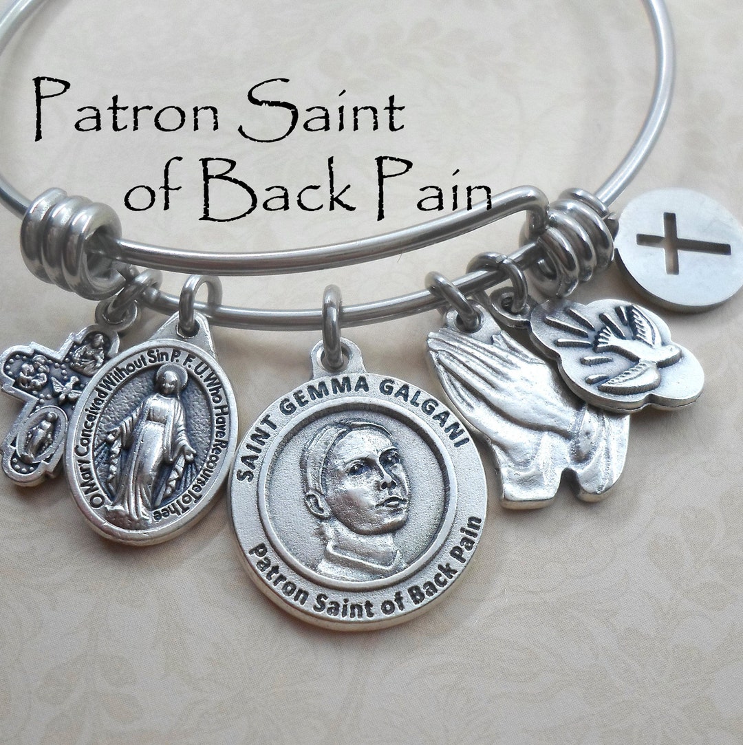 Saint Gemma Galgani Bangle Bracelet Patron Saint of Back Etsy