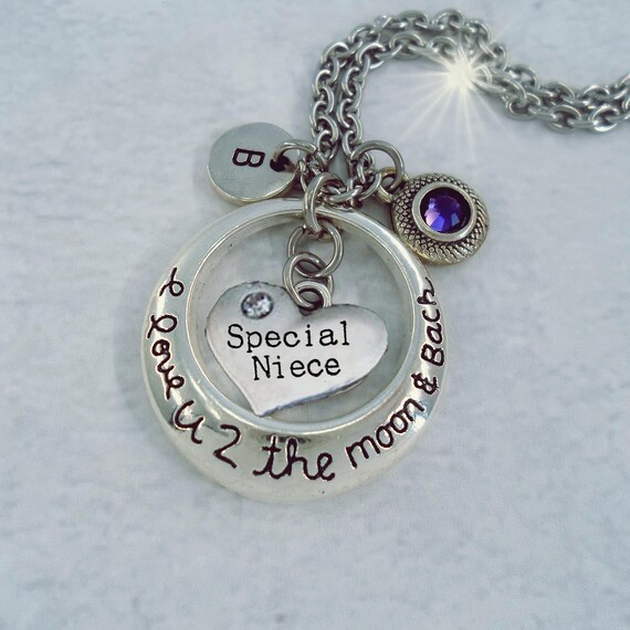 Special Niece Necklace I Love U 2 The Moon And Back W Letter Etsy Special Niece Necklace I Love U 2 The Moon And Back W Letter Etsy